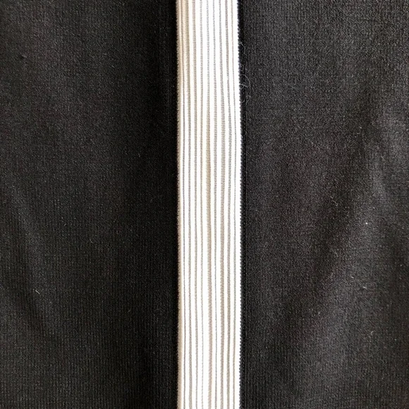 SANDRO PARIS Women’s Black High Waisted White Stripe Wide-Leg Knit Pants Sz 4